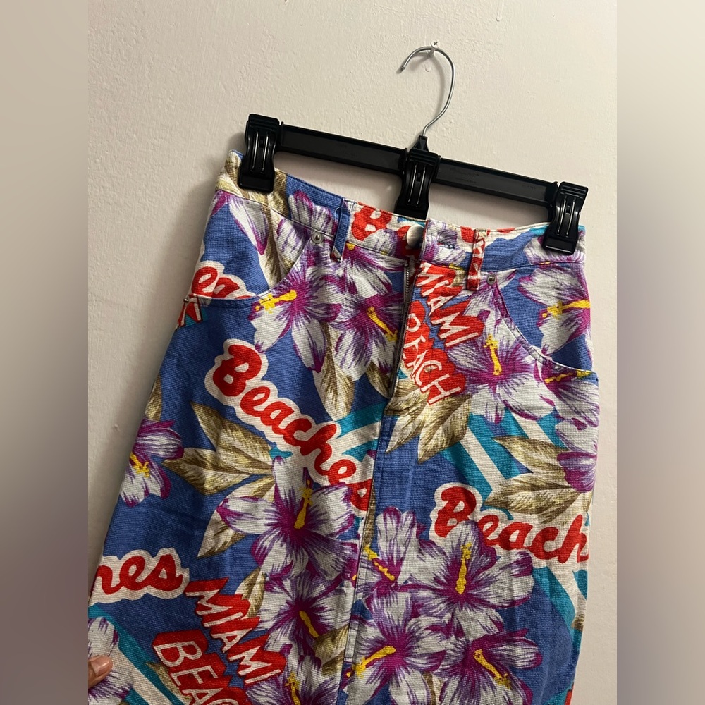 Urban Outfitters Floral Print Skirt - Blue and Red